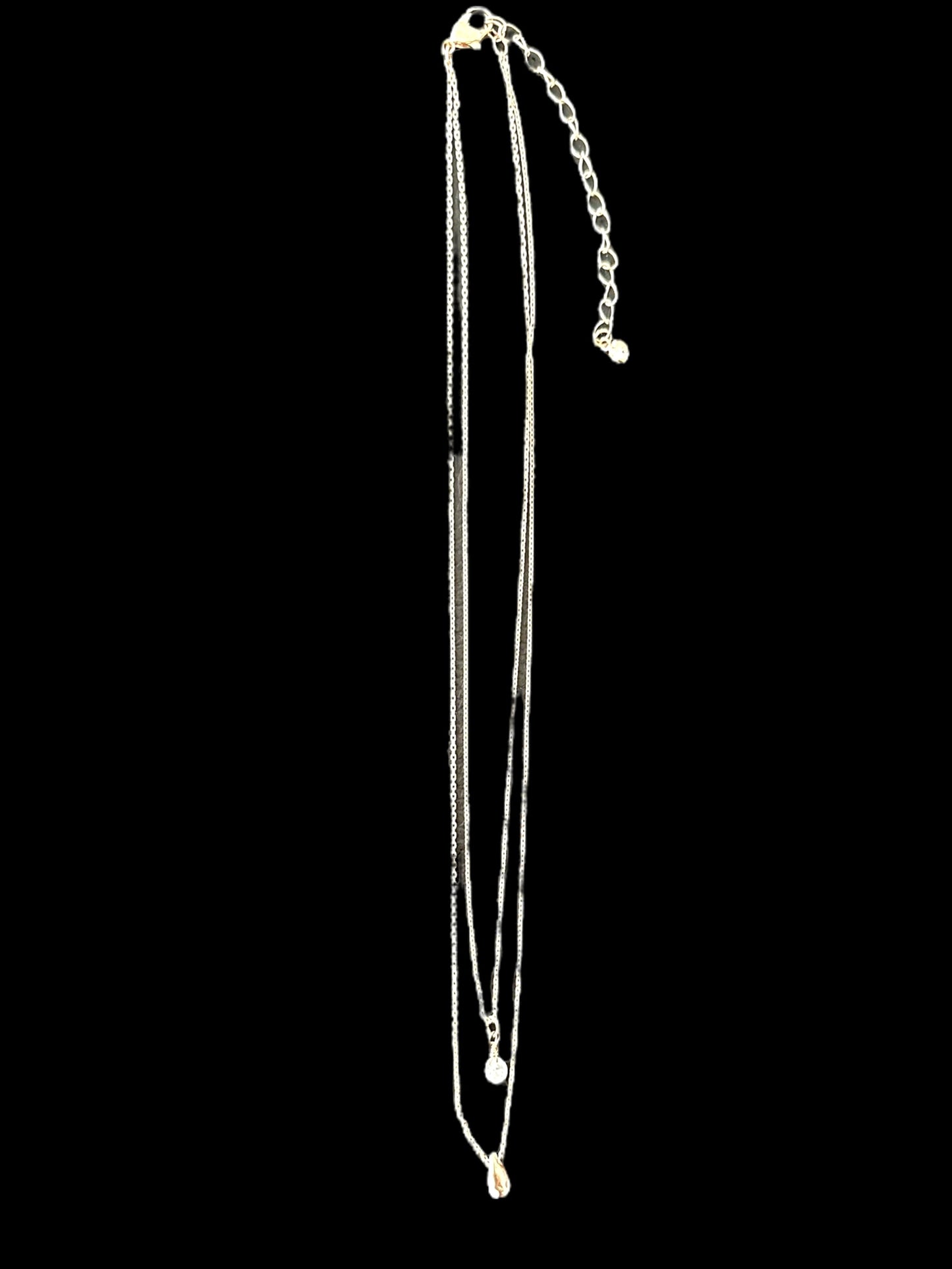 Dainty Singular Rhinestone and Tear Drop Necklace