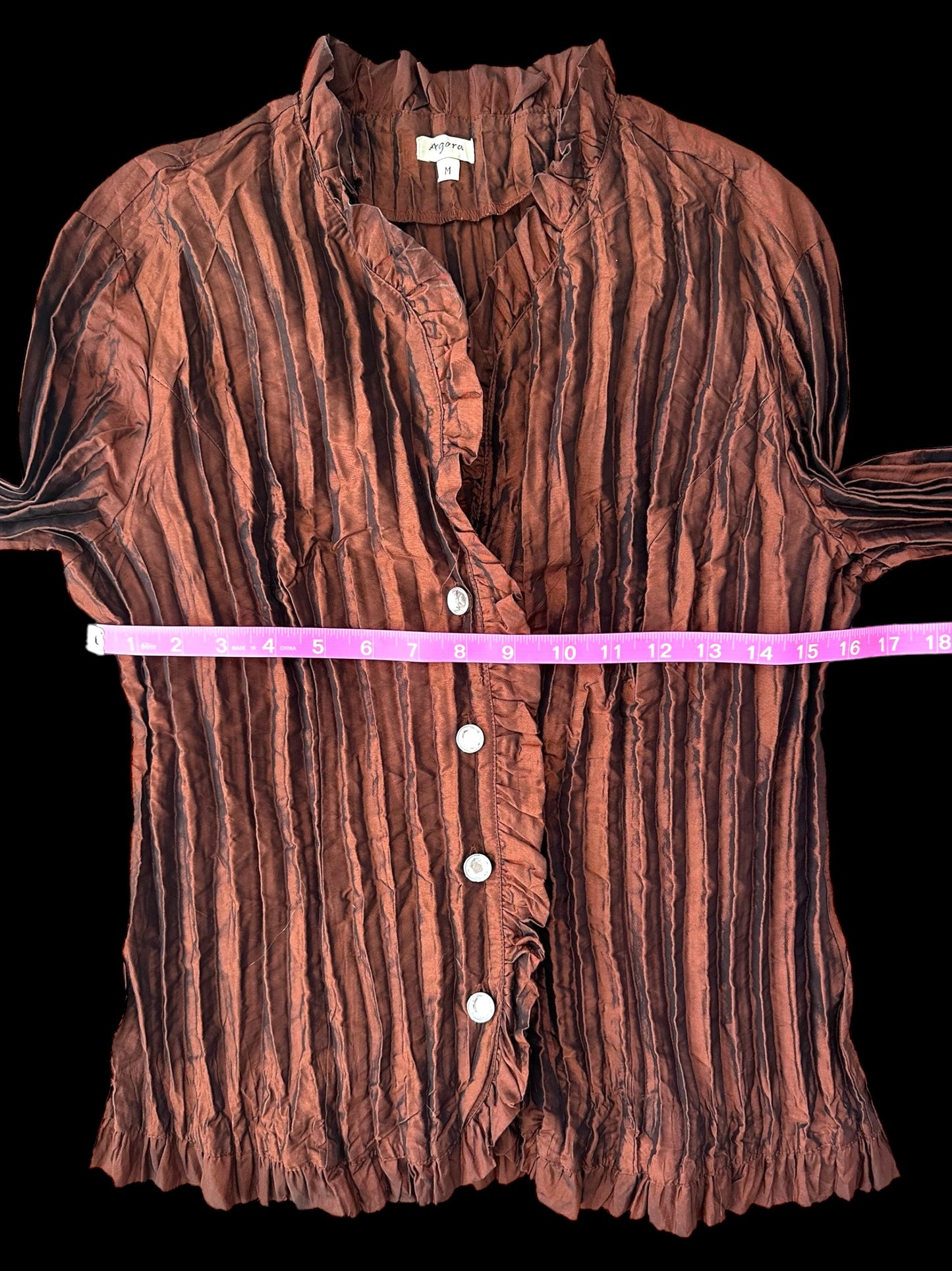 Burgundy Pleated Blouse