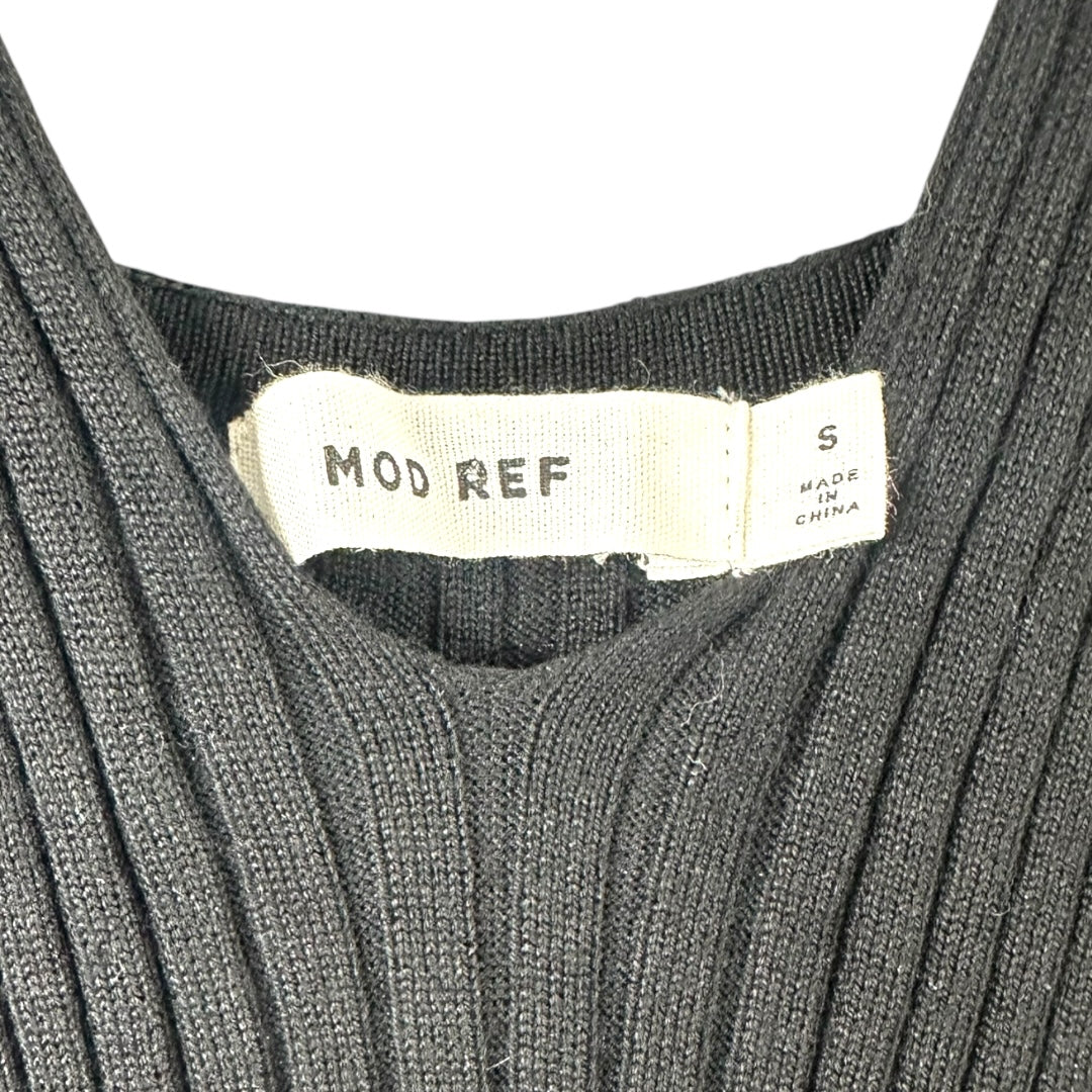 Mod Ref Black Ribbed Knit Midi Dress