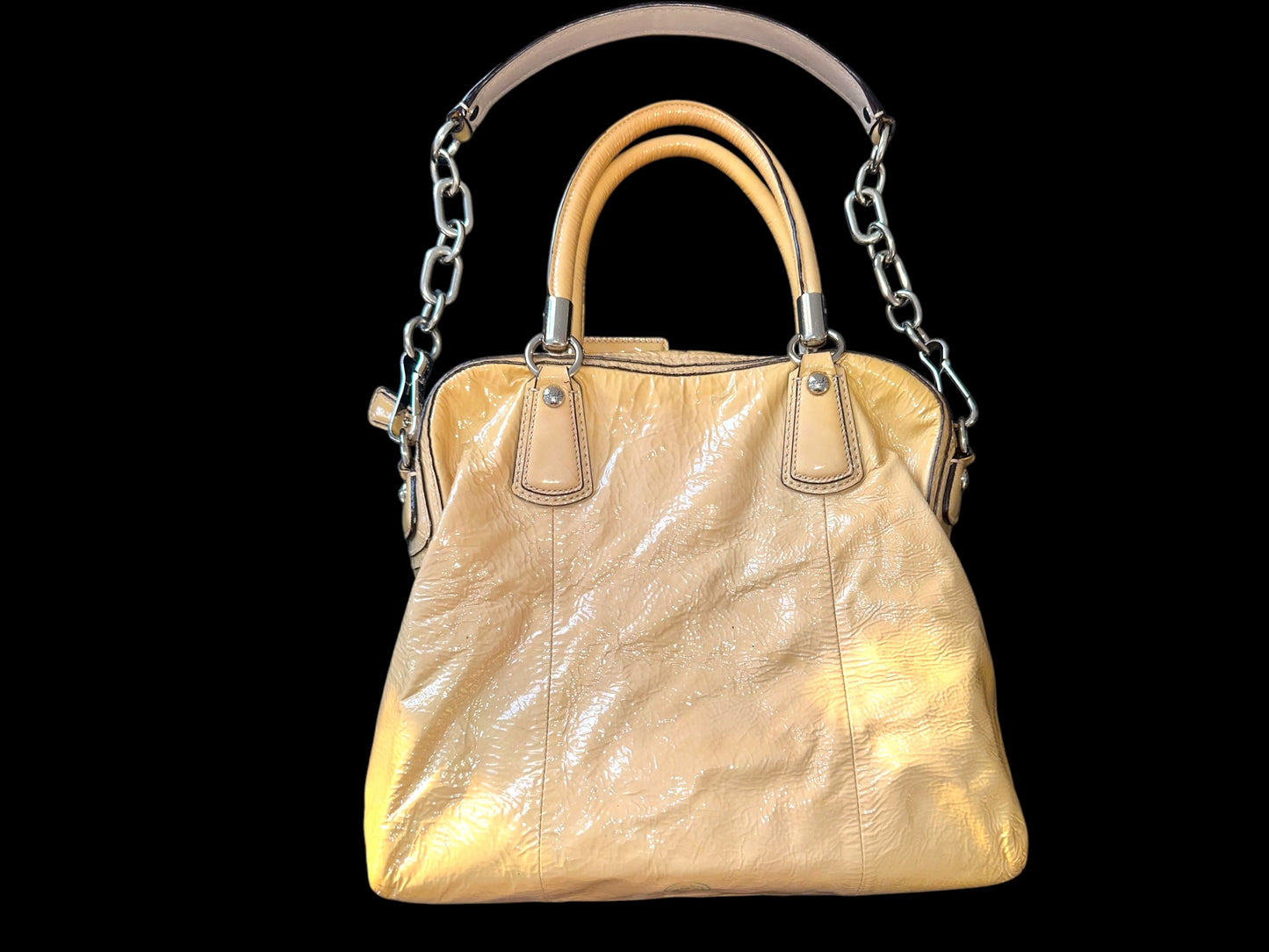 Coach Kristin Yellow Patent Leather Satchel Shoulder Bag