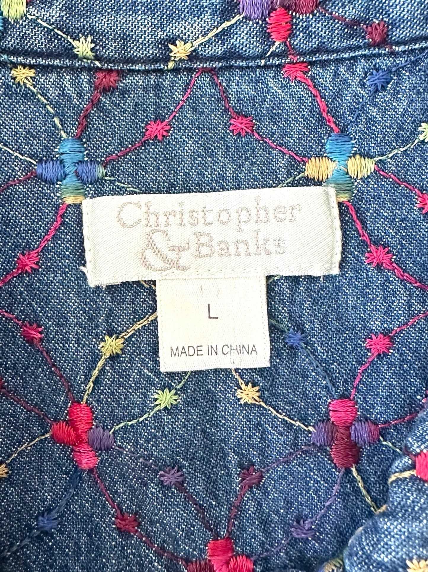 Christofer & Banks Multi Colored Denim Button Up