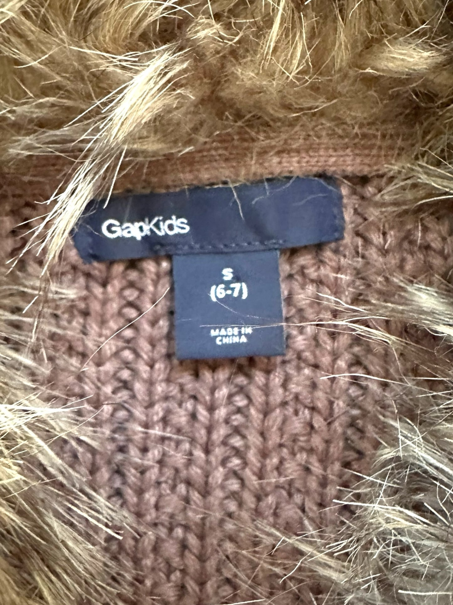 Gap Fuzzy Brown Cardigan Jacket