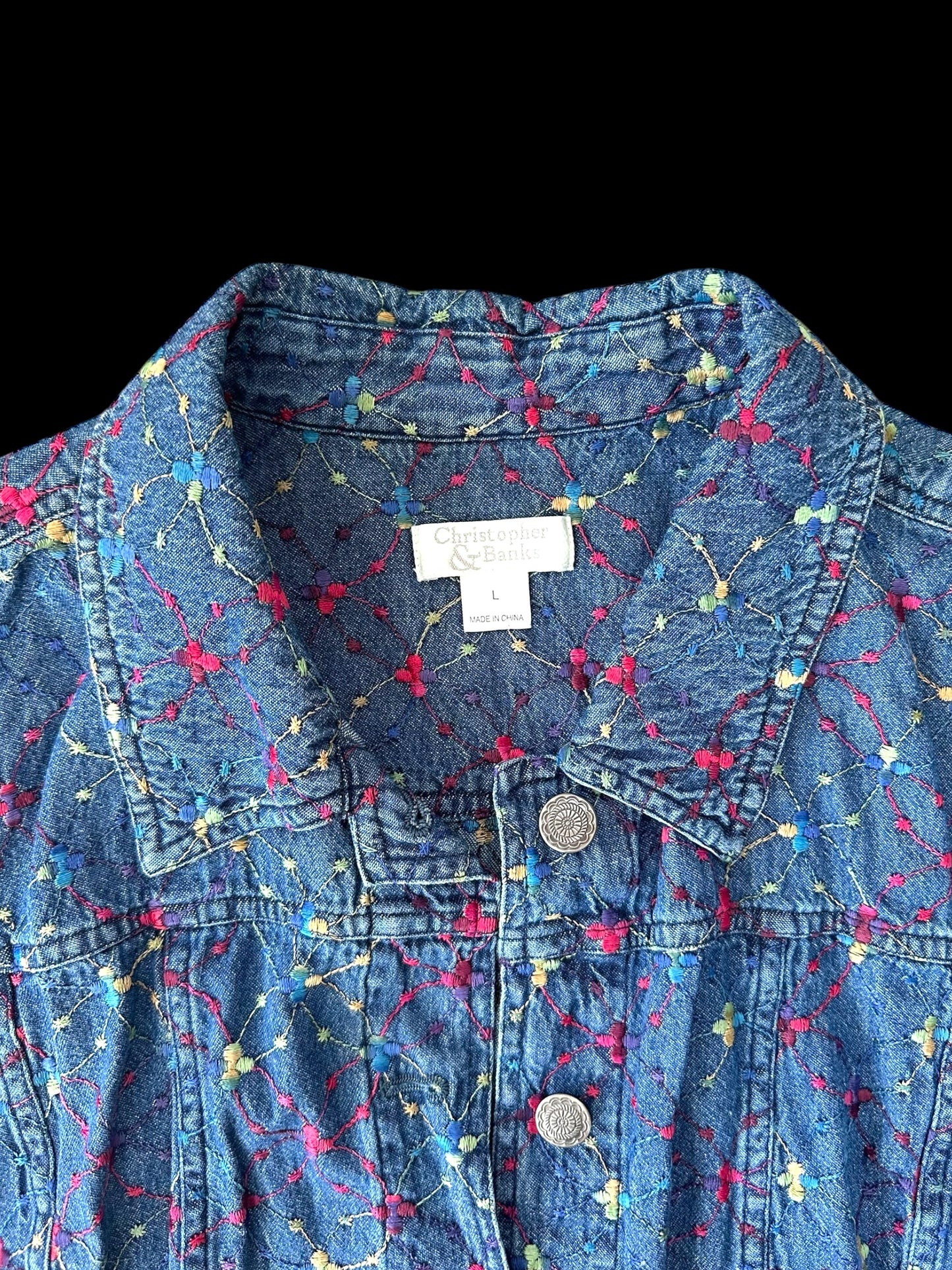 Christofer & Banks Multi Colored Denim Button Up