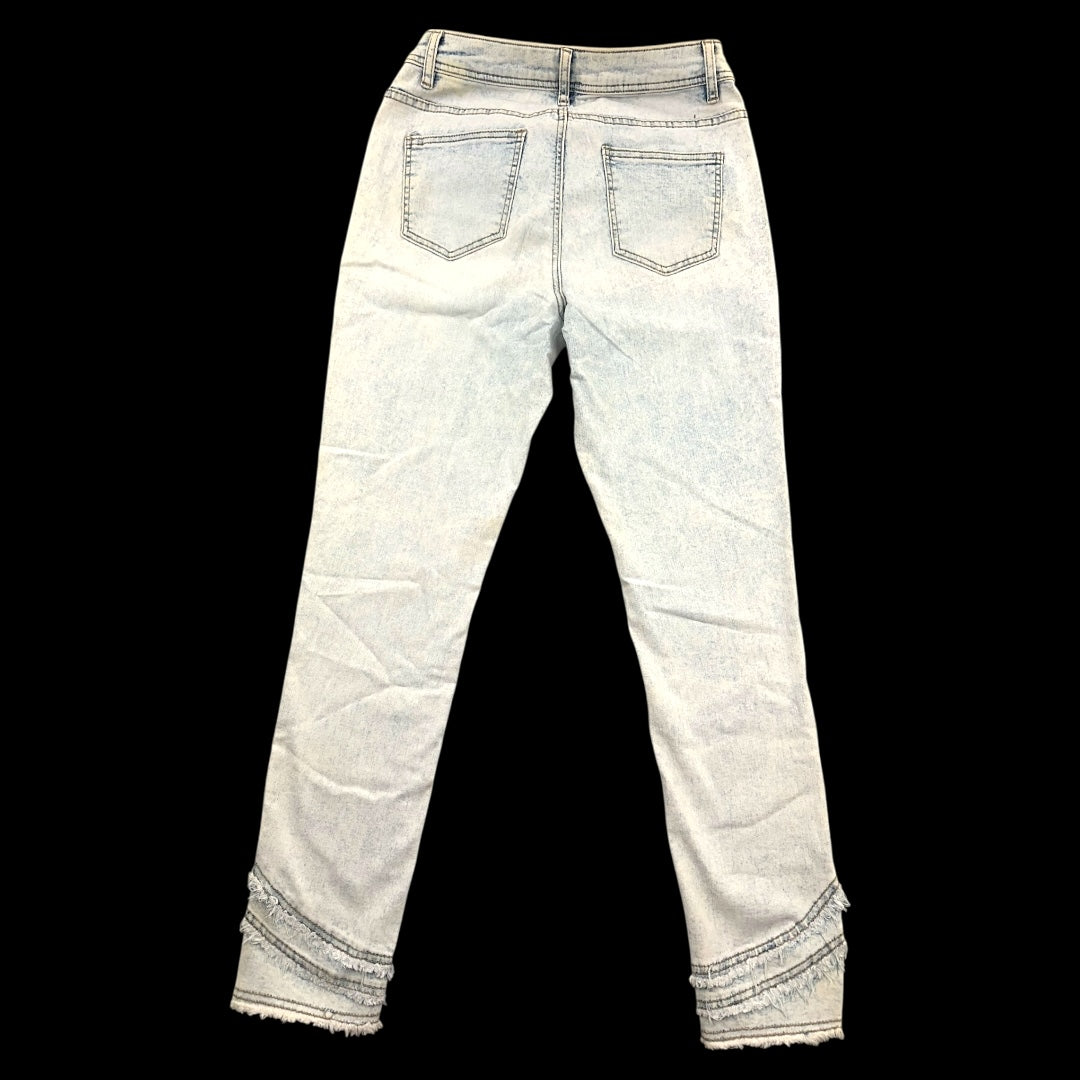 Charlie B Triple Tiered Fringe Denim Ankle Pants