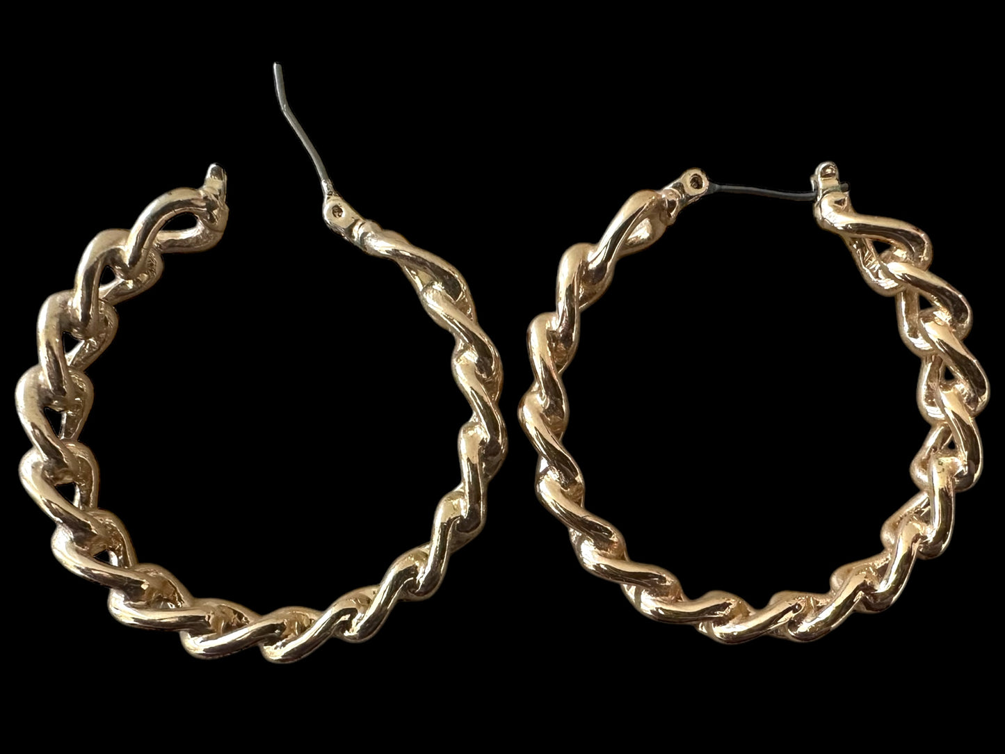 Gold Chain Hoop Earrings