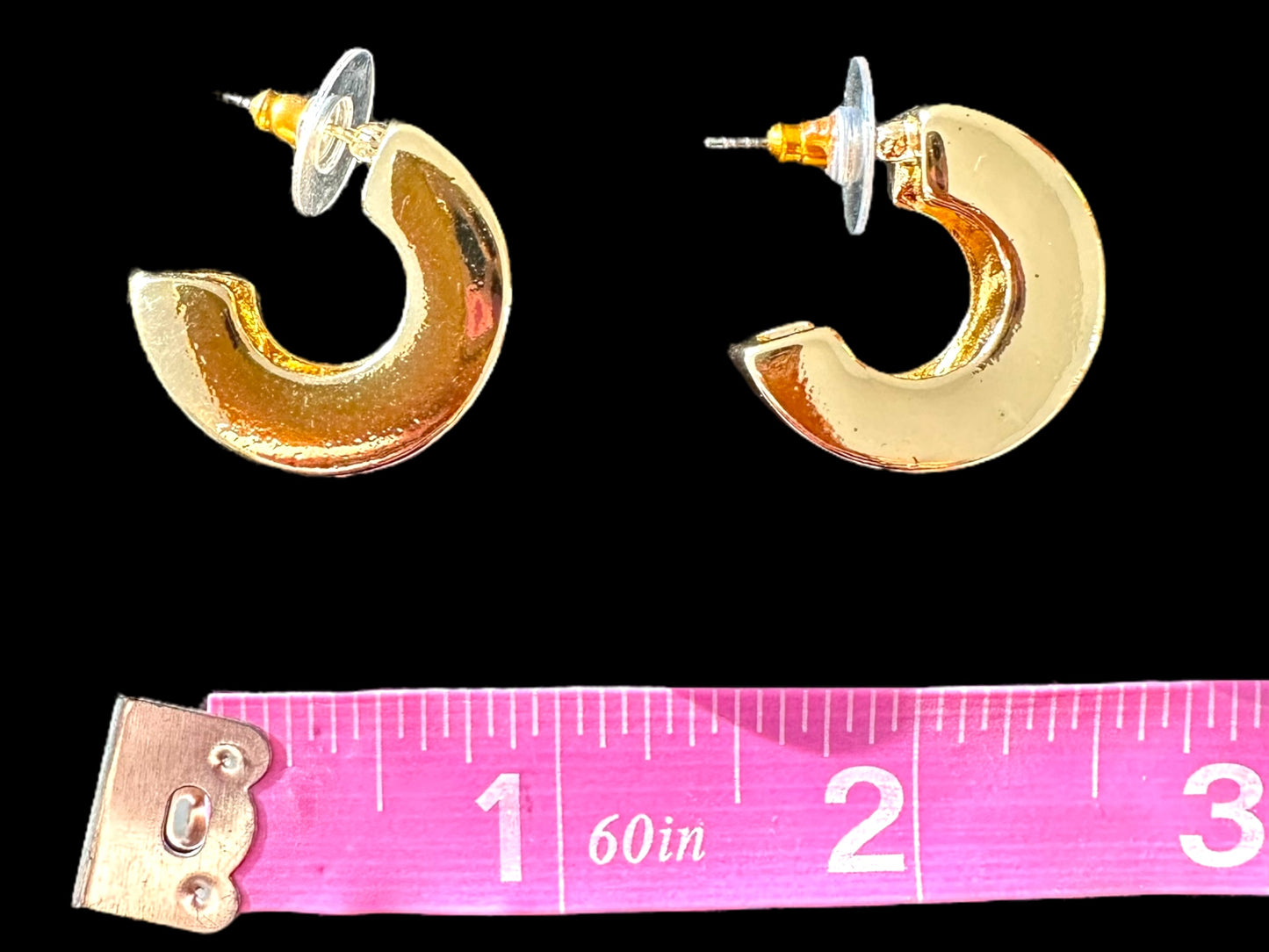 Thick 3/4 Gold Hoop Earrings