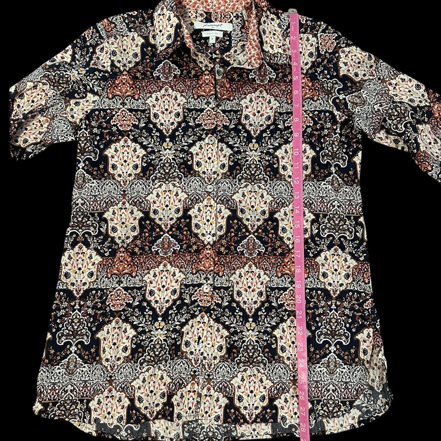 Patterned Wrinkle Free Blouse