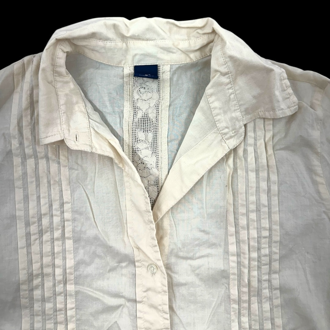 Gap White Pintuck Blouse