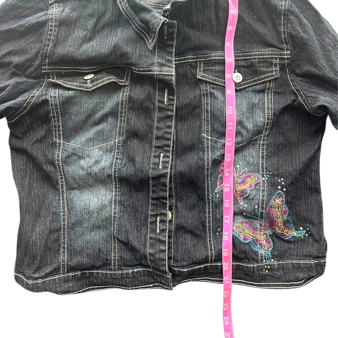 Y2K Arizona Jean Company Butterfly Denim Jacket