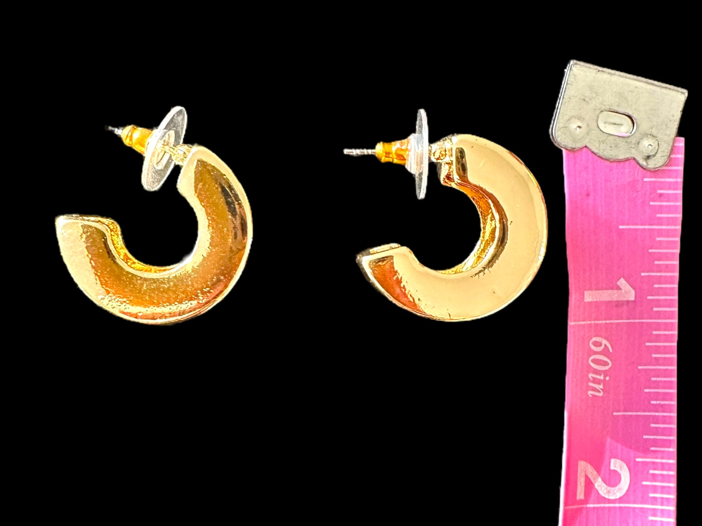 Thick 3/4 Gold Hoop Earrings