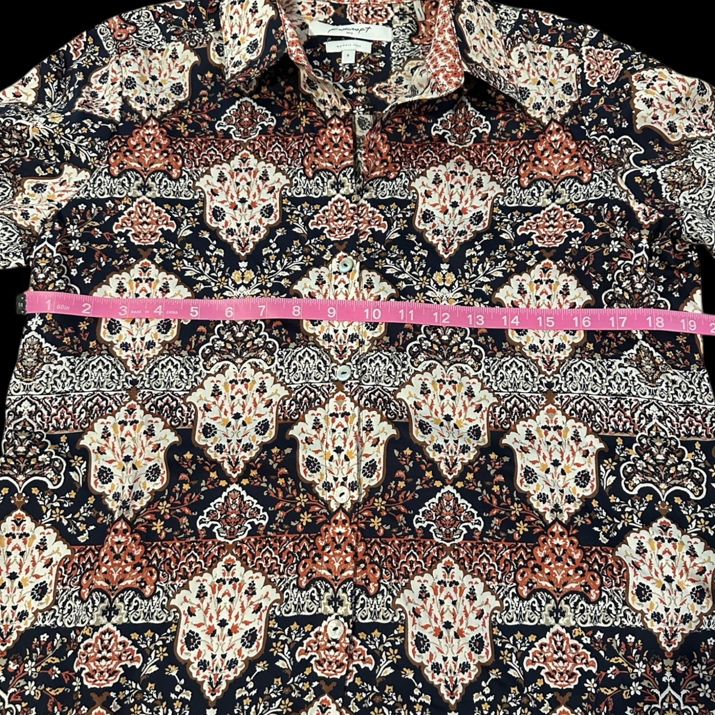 Patterned Wrinkle Free Blouse