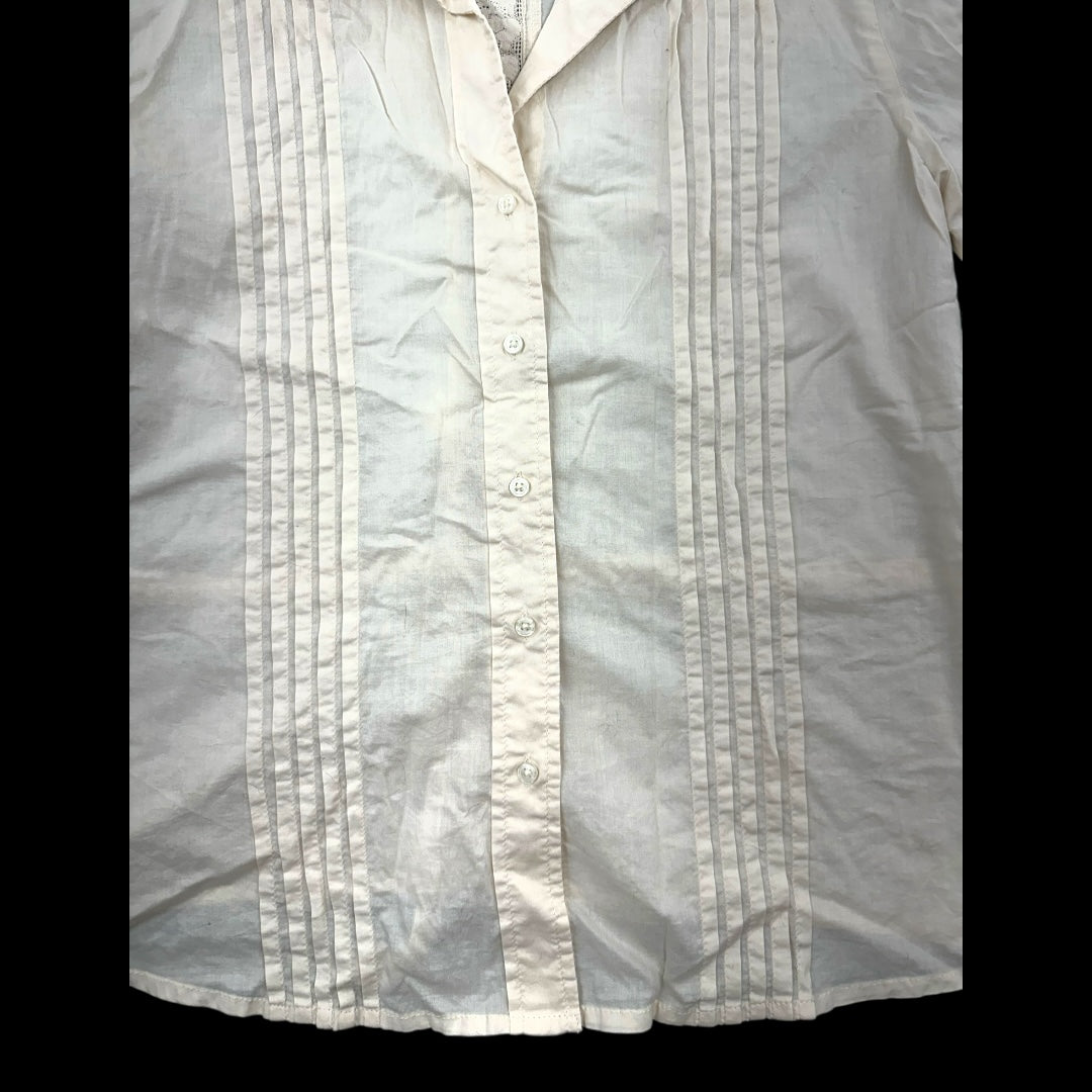 Gap White Pintuck Blouse