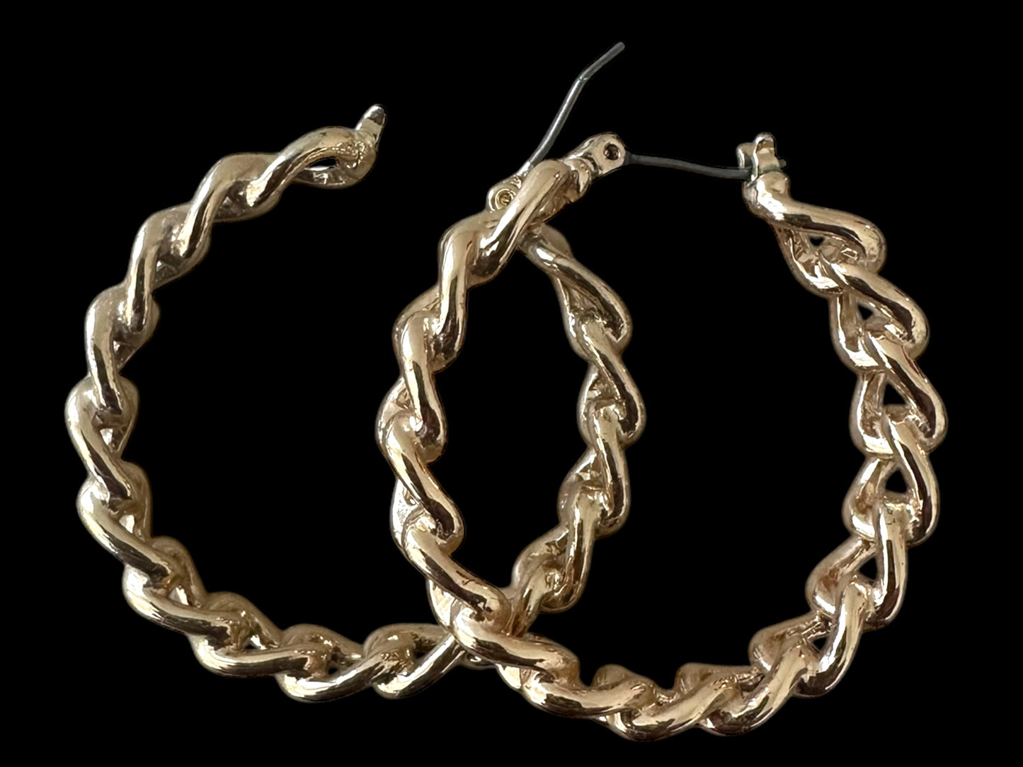 Gold Chain Hoop Earrings