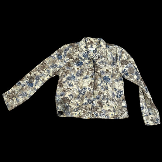 Vintage Christopher & Banks Floral Denim Jacket