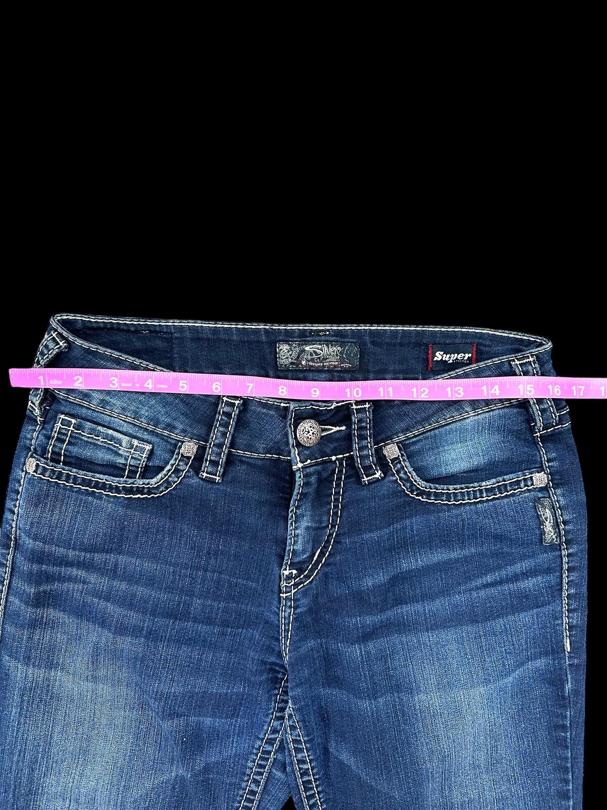 Silver Jeans Co. Suki Mid Skinny Jeans in Dark Wash Blue