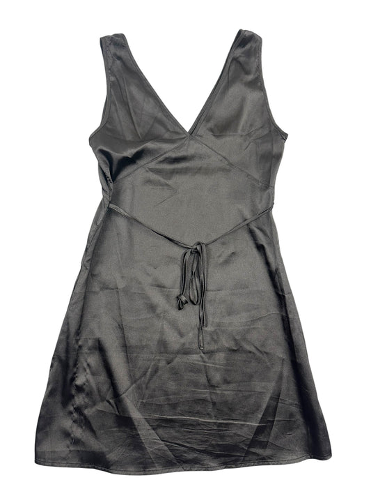 Black Silky Satin Slip Dress