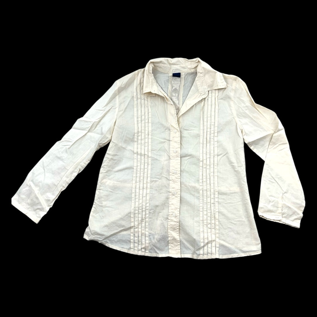 Gap White Pintuck Blouse