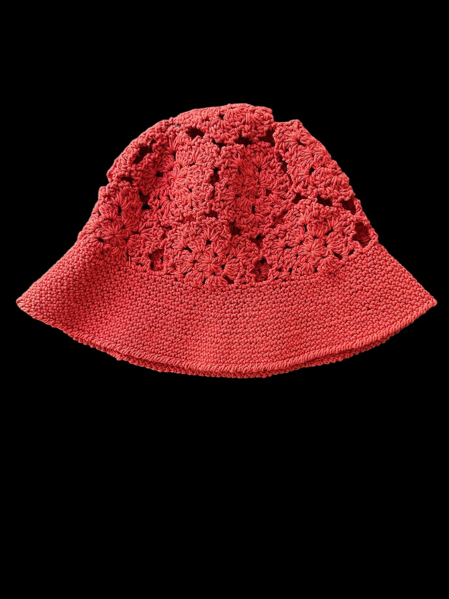 Handmade Red Crochet Bucket Hat