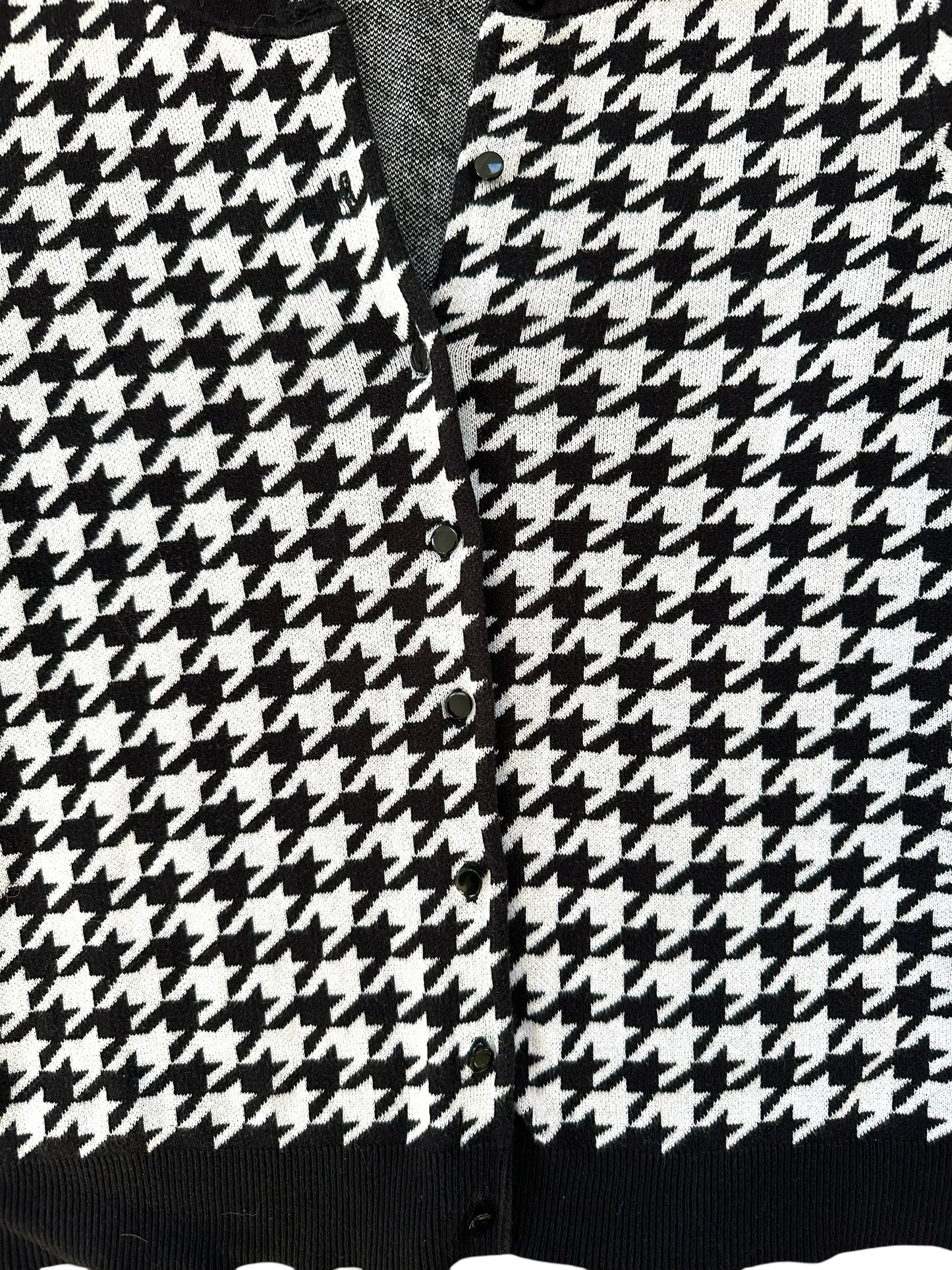 Ann Taylor Houndstooth Button Up Cardigan