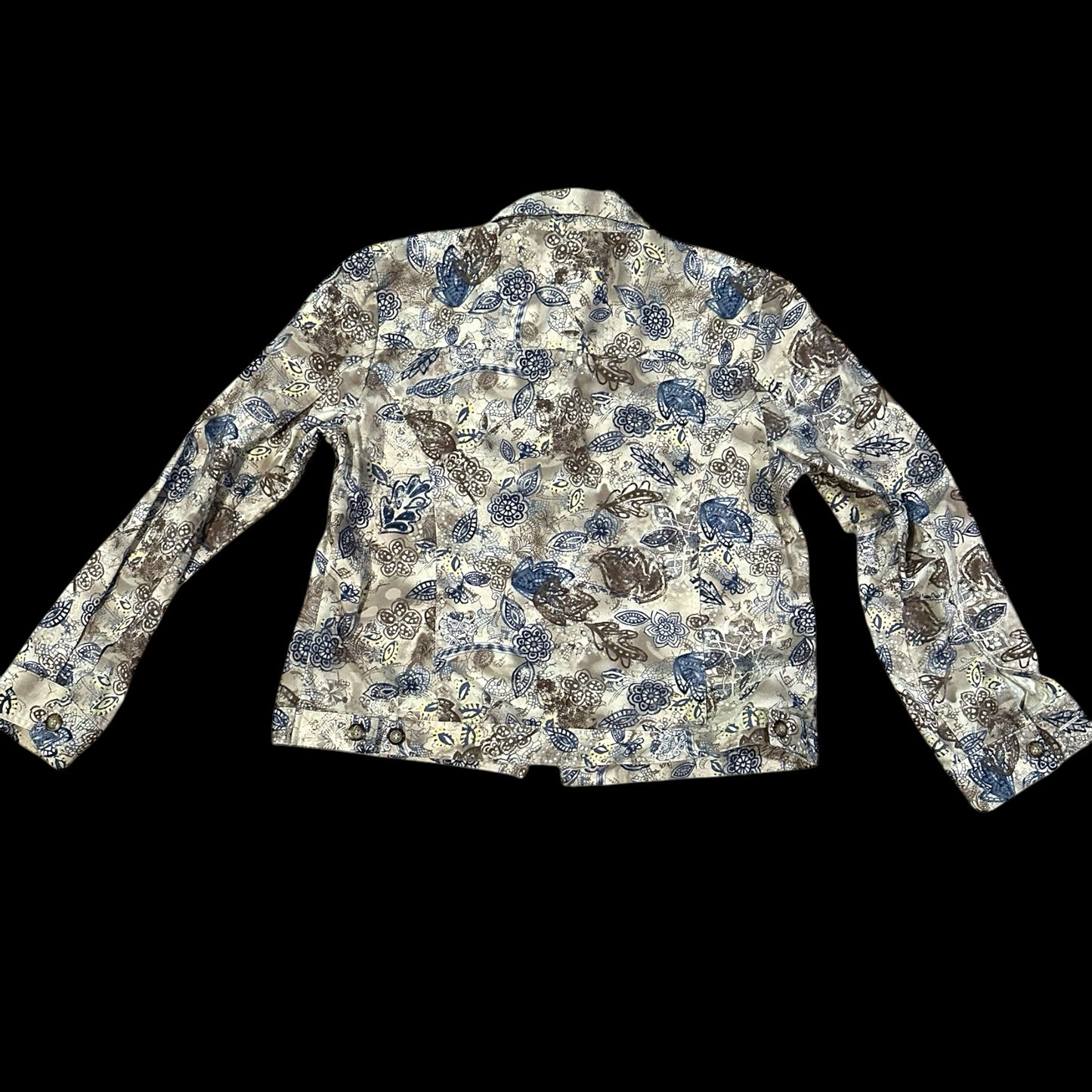 Vintage Christopher & Banks Floral Denim Jacket