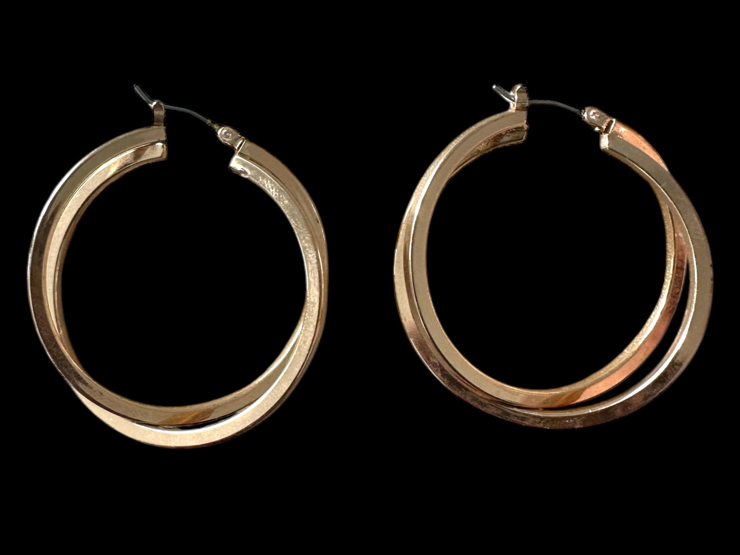 Double Gold Hoop Earrings