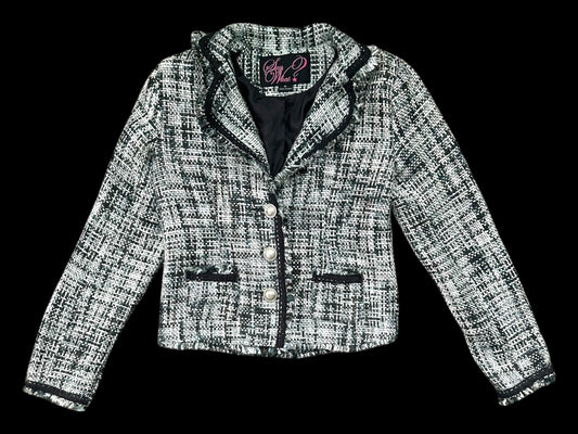 Say What? Black and White Tweed Blazer