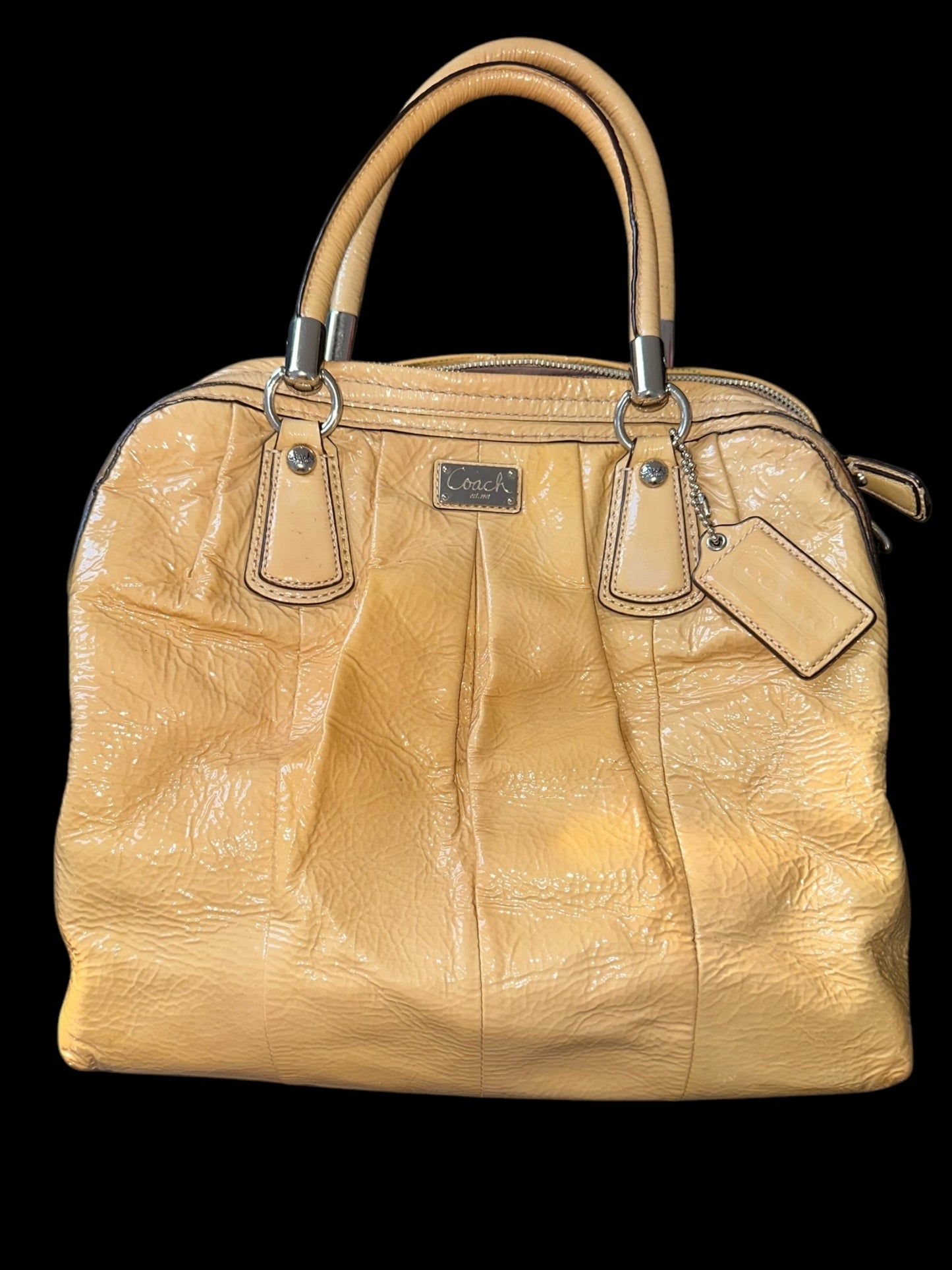 Coach Kristin Yellow Patent Leather Satchel Shoulder Bag