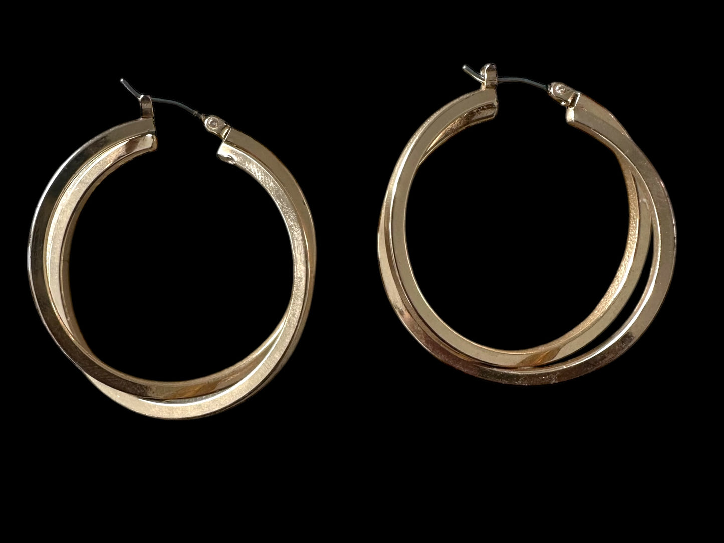 Double Gold Hoop Earrings