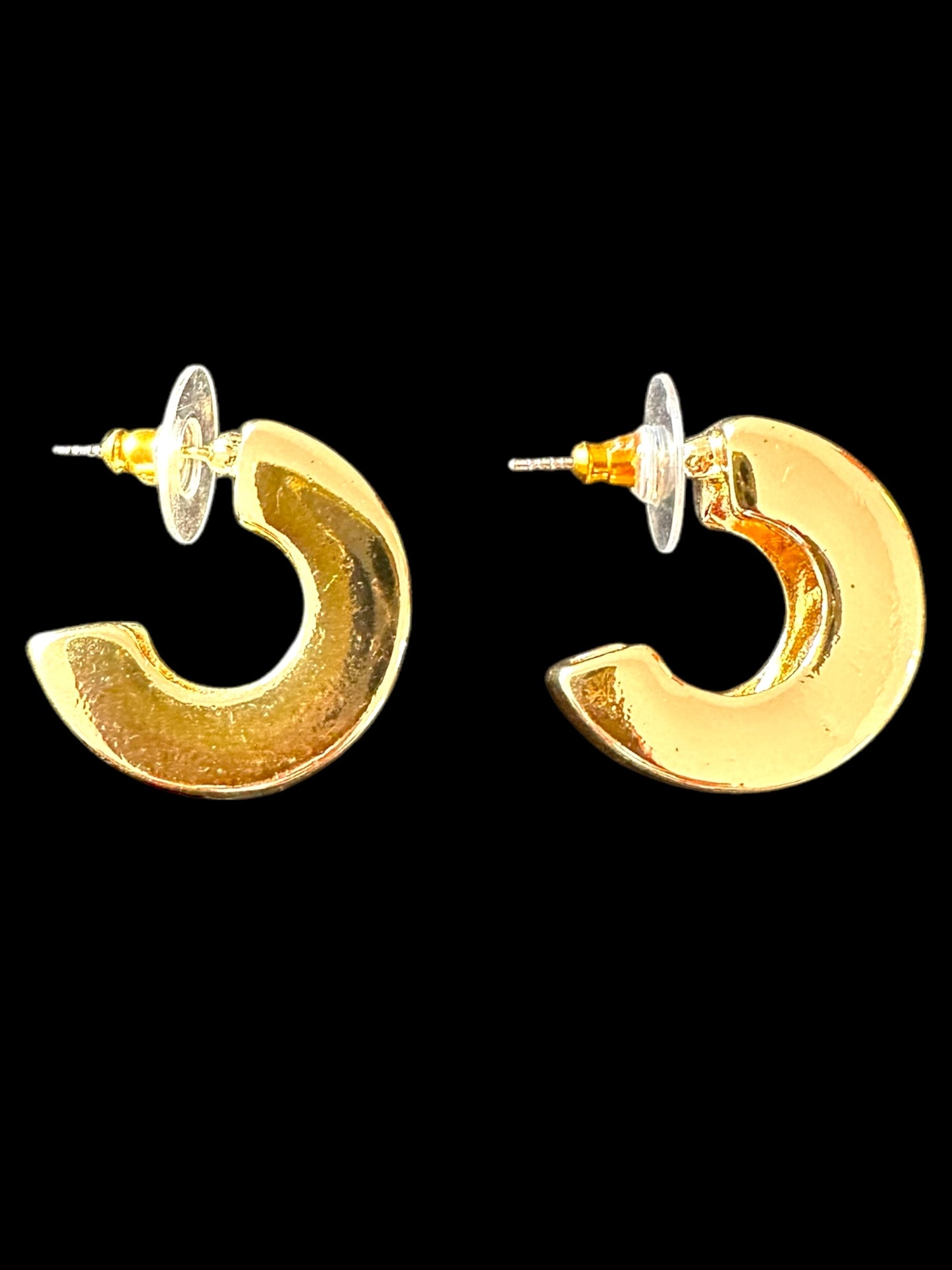 Thick 3/4 Gold Hoop Earrings