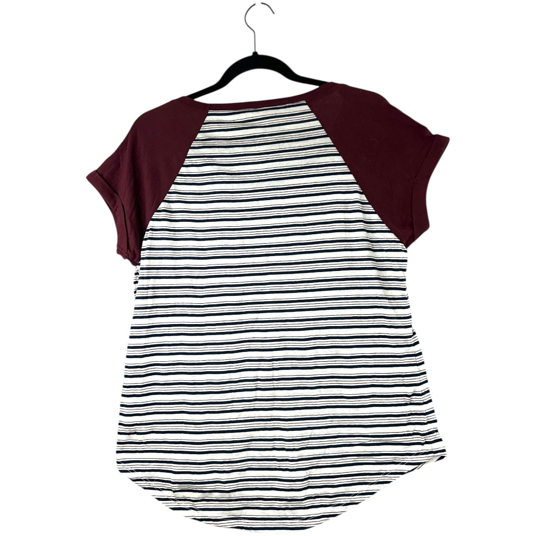 Zine by Zumiez Maroon Striped Pocket Tee NWT