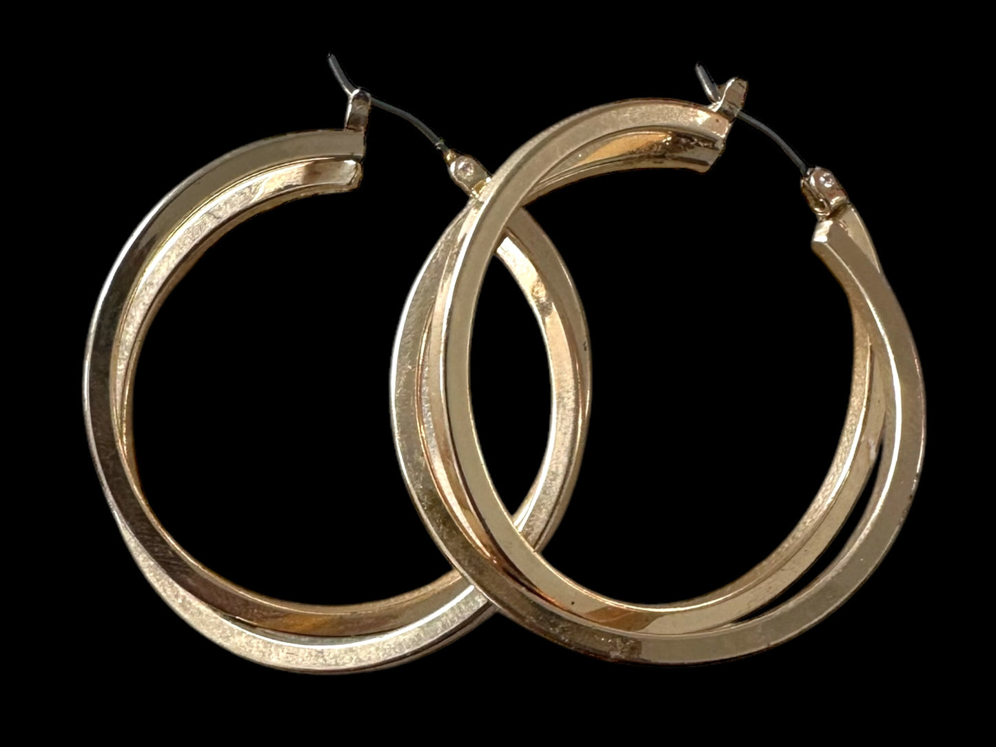 Double Gold Hoop Earrings