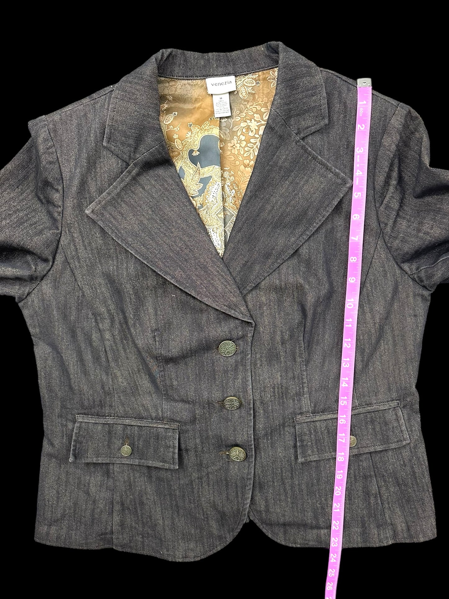 Vintage Venezia Grey Denim Blazer