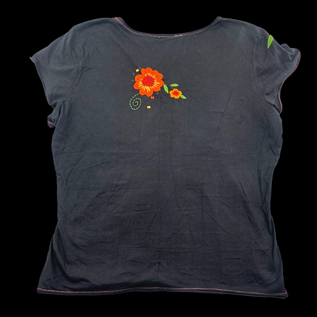 Embroidered Floral T Shirt