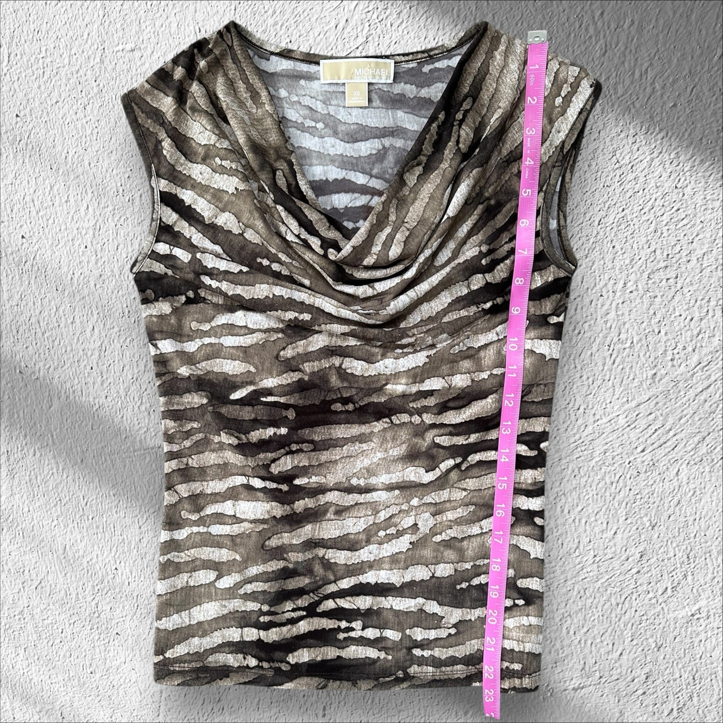 Micheal Kors Sleeveless Animal Print Top