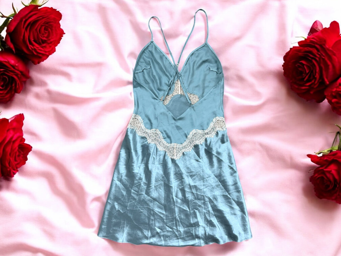 Victoria's Secret Blue Lace Slip Dress