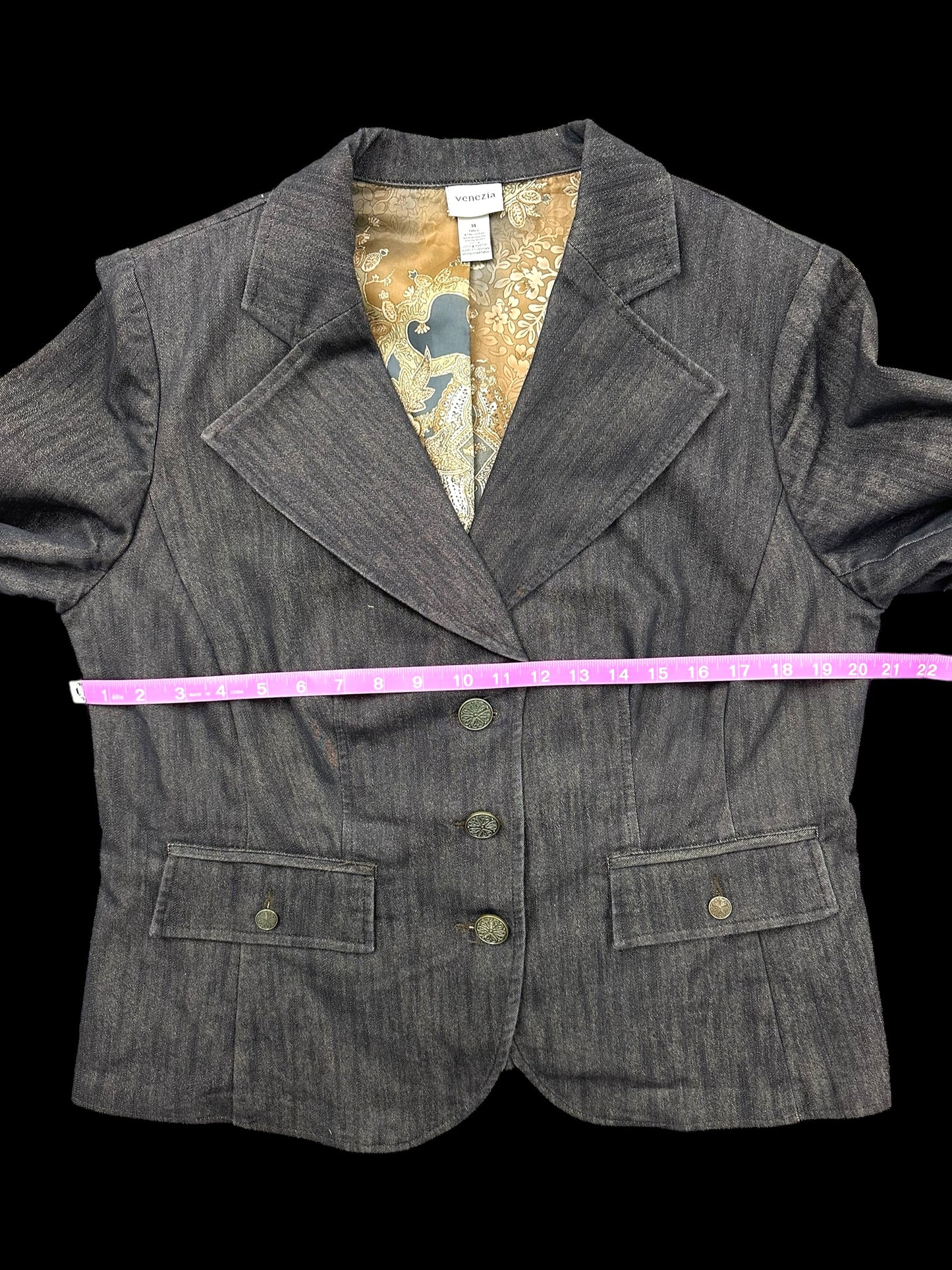 Vintage Venezia Grey Denim Blazer