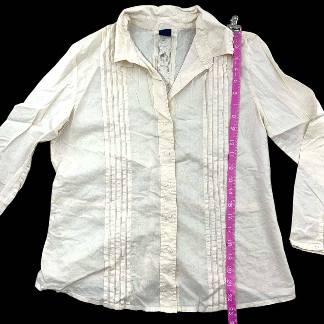 Gap White Pintuck Blouse