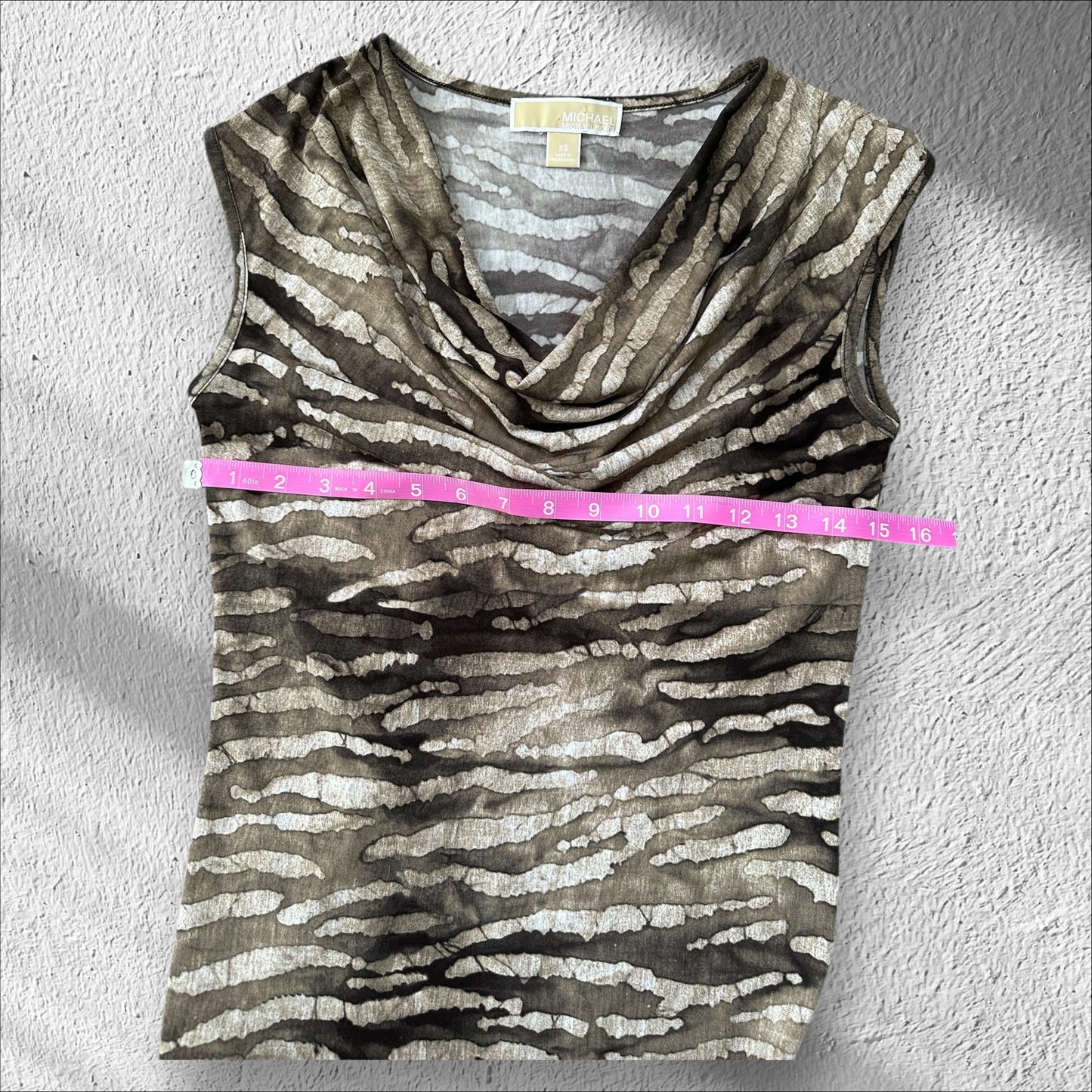 Micheal Kors Sleeveless Animal Print Top