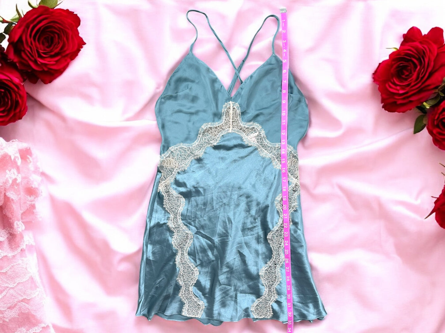 Victoria's Secret Blue Lace Slip Dress