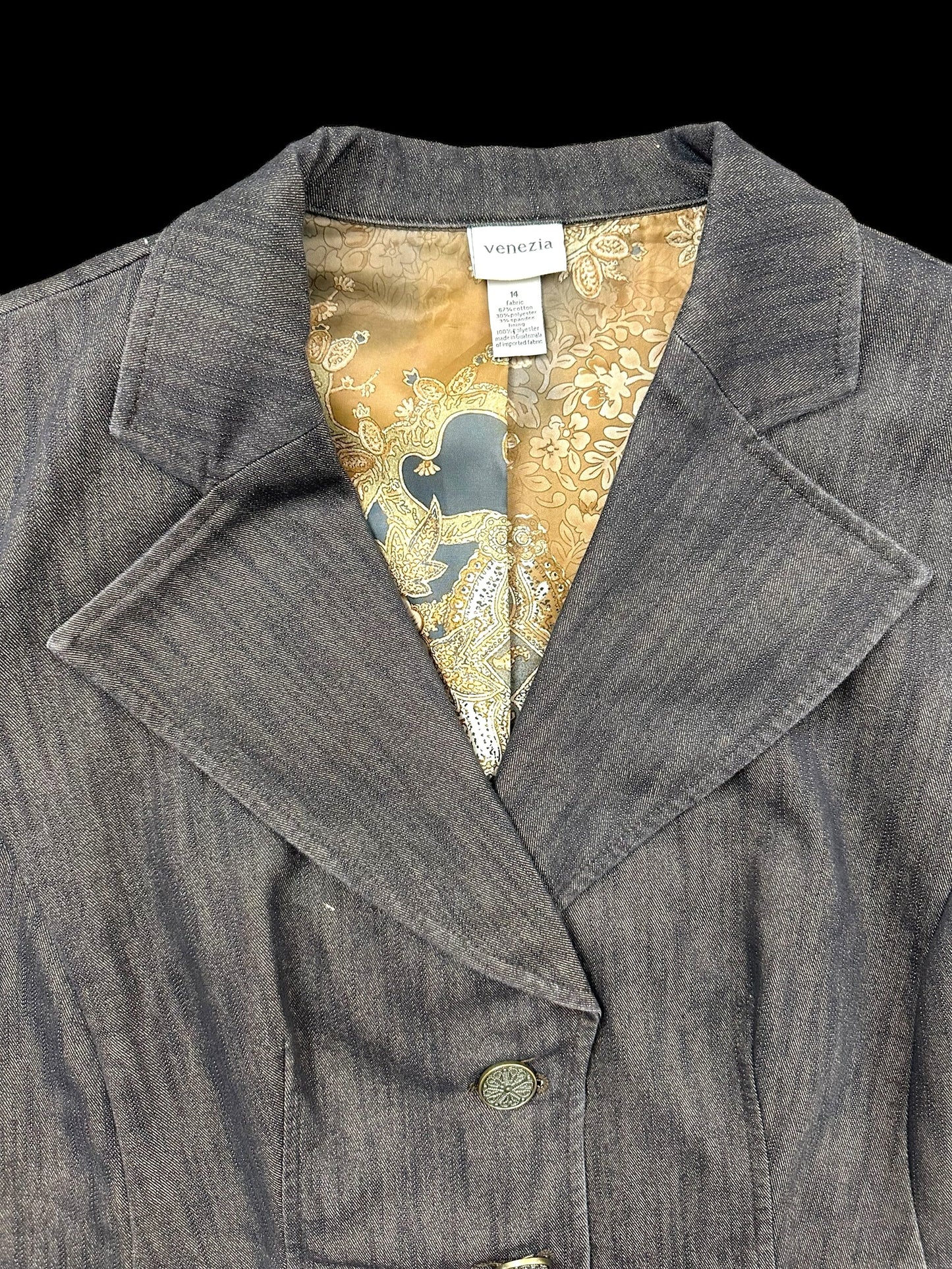 Vintage Venezia Grey Denim Blazer