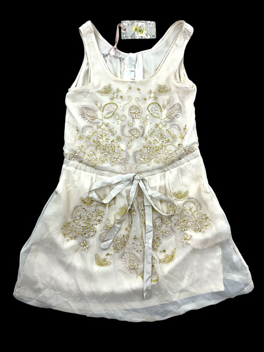 Chelsea and Violet White and Gold Sleeveless Dress