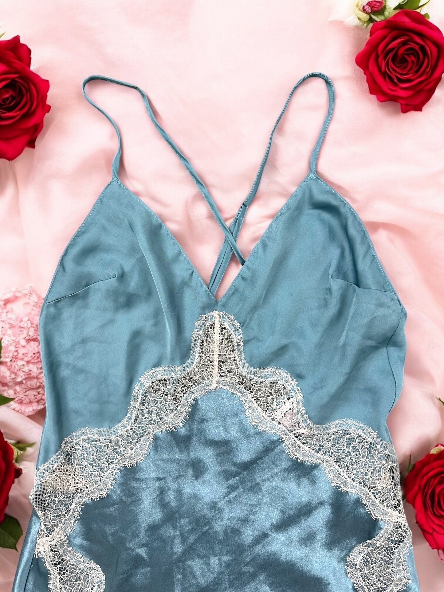 Victoria's Secret Blue Lace Slip Dress