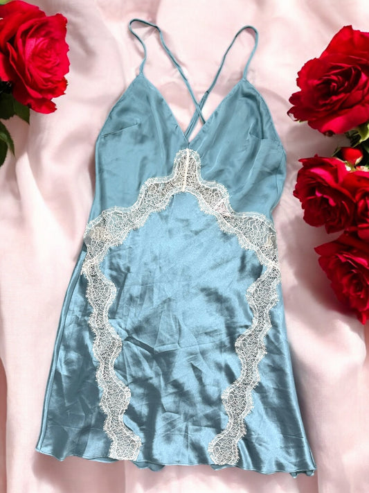 Victoria's Secret Blue Lace Slip Dress