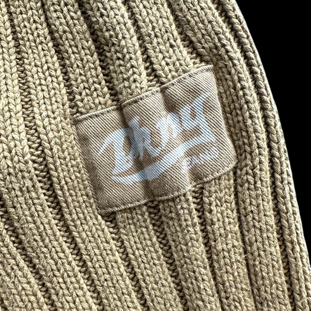 DKNY Jeans Brown Ribbed Knit Sweater Double Zipper 90s