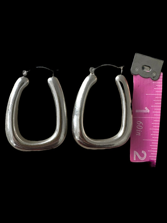 Silver Balloon Hoop Earrings