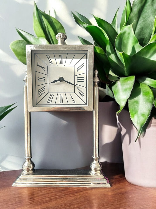 Silver Mantel Clock