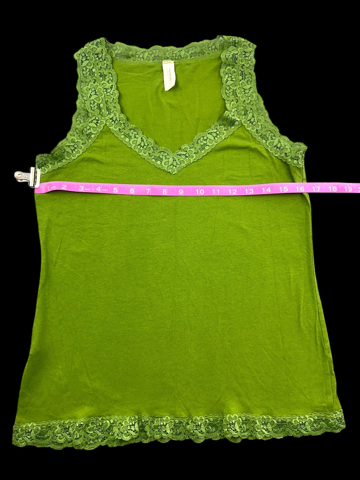 Necessitees Green Lace Tank Top
