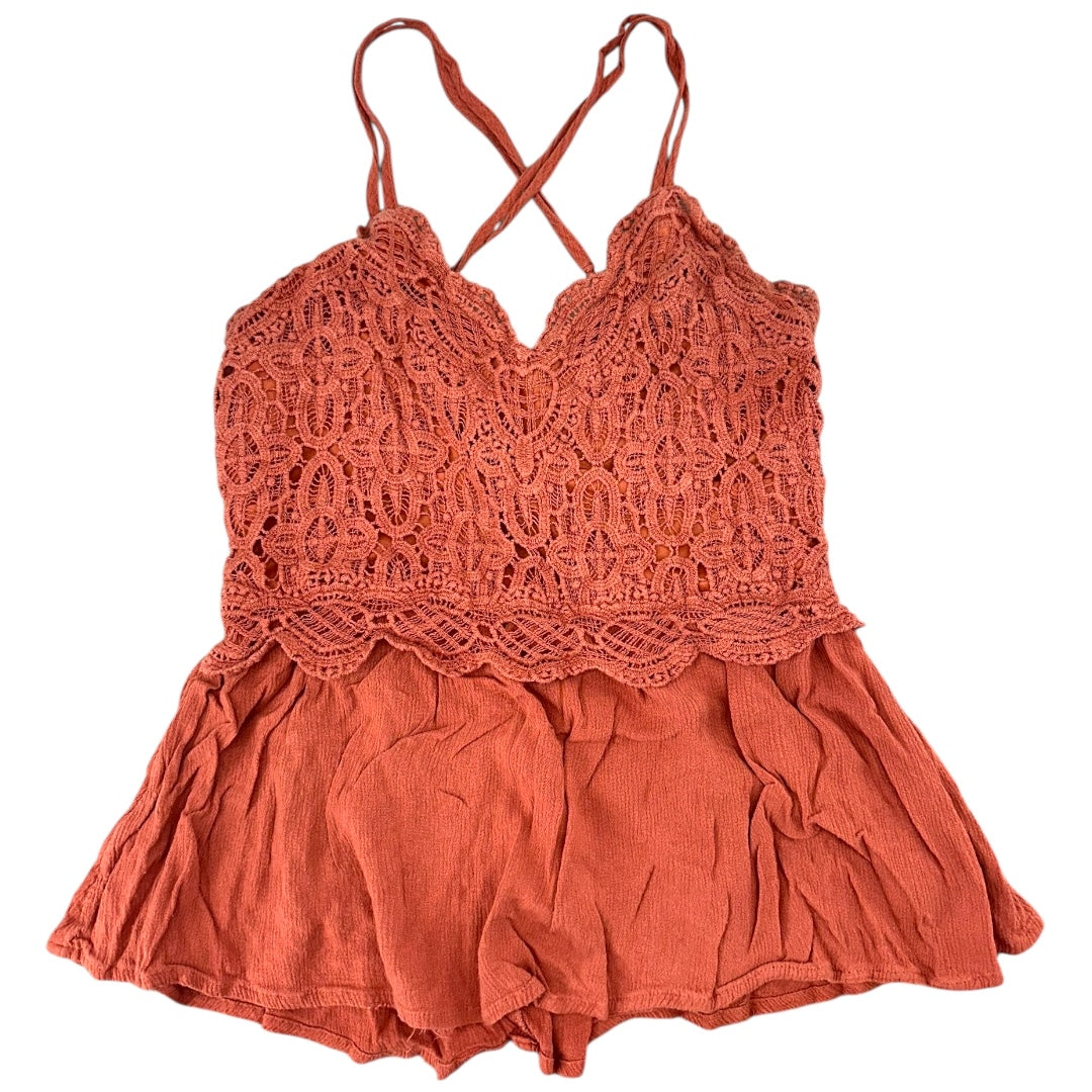 Maurices Crochet Peplum Cami Tank Top
