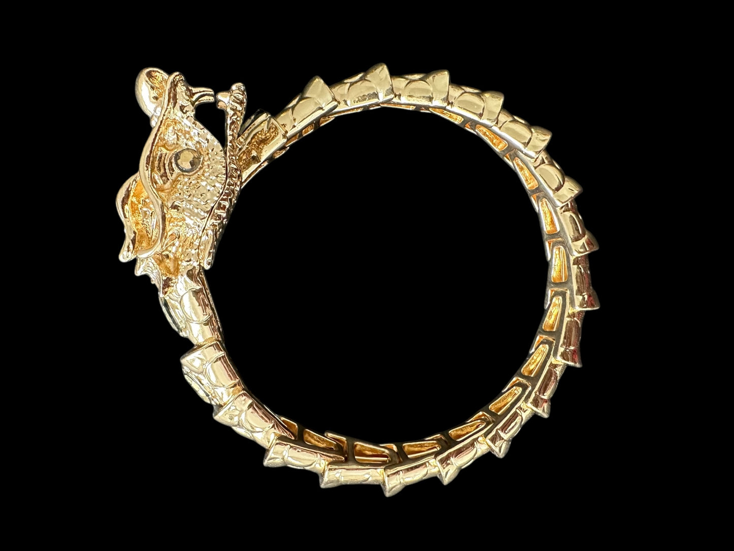 Gold Dragon Bangle Bracelet