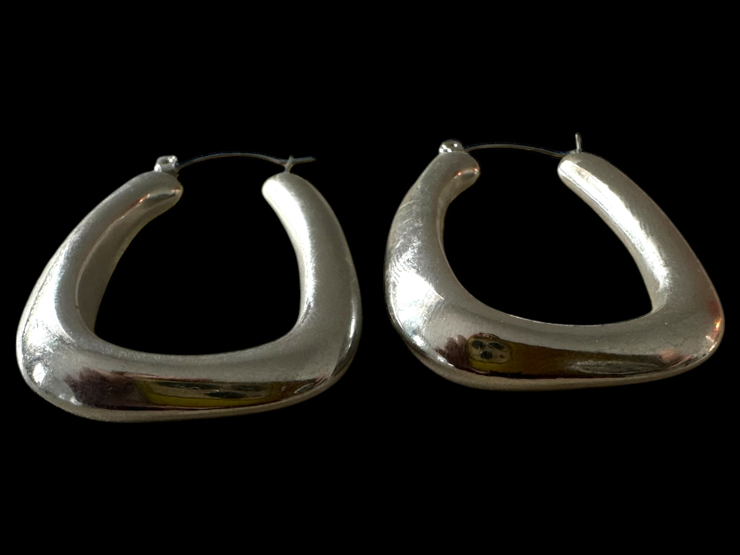 Silver Balloon Hoop Earrings